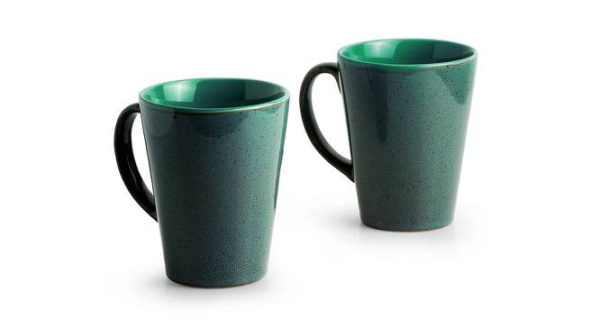 Saffron Coffee Mugs Set of 2 (Set Of 2 Set, Teal Blue & Stone Blue) by Urban Ladder - Front View Design 1 - 433068