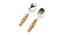 Sabrina Serving Spoon Set of 2 (Fire Yellow & Off-White) by Urban Ladder - Front View Design 1 - 433077