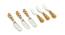 Sabrina Table Knives Set of 6 (Fire Yellow & Off-White) by Urban Ladder - Front View Design 1 - 433081