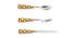 Sabrina Table Cutlery Set of 4 (Fire Yellow & Off-White) by Urban Ladder - Cross View Design 1 - 433092