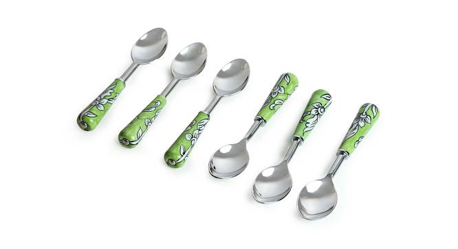 Sienna Table Spoons Set of 6 (Silver & Multicolour) by Urban Ladder - Front View Design 1 - 433175