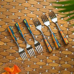 Products At 30 Off Sale Design Taylor Table Forks Set of 6 (Silver & Multicolour)