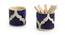 Theo Toothpick Holder Set of 2 (Blue, White & Yellow) by Urban Ladder - Front View Design 1 - 433360