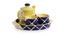 Thoreau Cups & Kettle Set With Tray Set of 4 (Set Of 4 Set, Blue, White & Yellow) by Urban Ladder - Front View Design 1 - 433361
