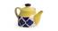 Thoreau Cups & Kettle Set With Tray Set of 4 (Set Of 4 Set, Blue, White & Yellow) by Urban Ladder - Cross View Design 1 - 433374