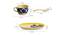 Tristan Soup Bowl With Spoon and Tray Set of 3 (Blue, White & Yellow) by Urban Ladder - Design 1 Dimension - 433422