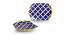 Valentina Plates Set of 2 (Set Of 2 Set, Blue, White & Yellow) by Urban Ladder - Front View Design 1 - 433462