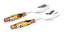 Valerie Serving Spoon & Fork Set of 2 (Silver & Multicolour) by Urban Ladder - Front View Design 1 - 433463