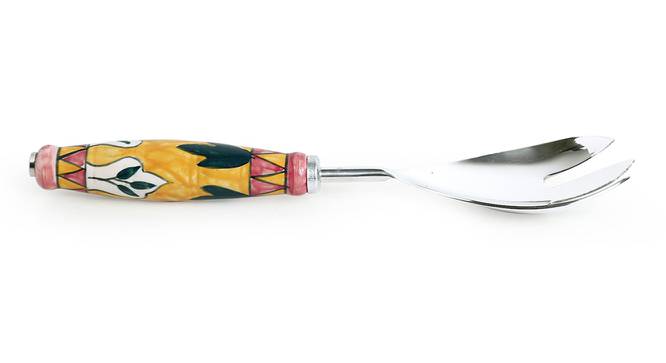 Valerie Serving Spoon & Fork Set of 2 (Silver & Multicolour) by Urban Ladder - Cross View Design 1 - 433479
