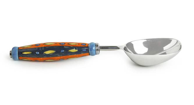 Valeria Serving Spoon Set of 2 (Silver & Multicolour) by Urban Ladder - Cross View Design 1 - 433480