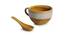 Zoey Soup Bowls With Spoons (Set Of 4 Set, Mustard Yellow & Off White) by Urban Ladder - Design 1 Side View - 433752