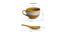 Zoey Soup Bowls With Spoons (Set Of 4 Set, Mustard Yellow & Off White) by Urban Ladder - Design 1 Dimension - 433767