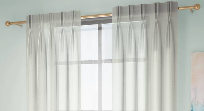 Astrid Door Curtains Set of 2 (White, American Pleat, 59 x 274 cm  (22" x 108") Curtain Size) by Urban Ladder - Front View Design 1 - 433800