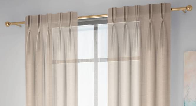 Astrid Door Curtains Set of 2 (Cream, American Pleat, 59 x 274 cm  (22" x 108") Curtain Size) by Urban Ladder - Front View Design 1 - 433802