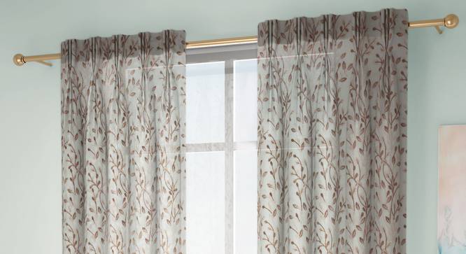 Alondra Door Curtains Set of 2 (Brown, American Pleat, 59 x 213 cm  (22" x 84") Curtain Size) by Urban Ladder - Front View Design 1 - 433814