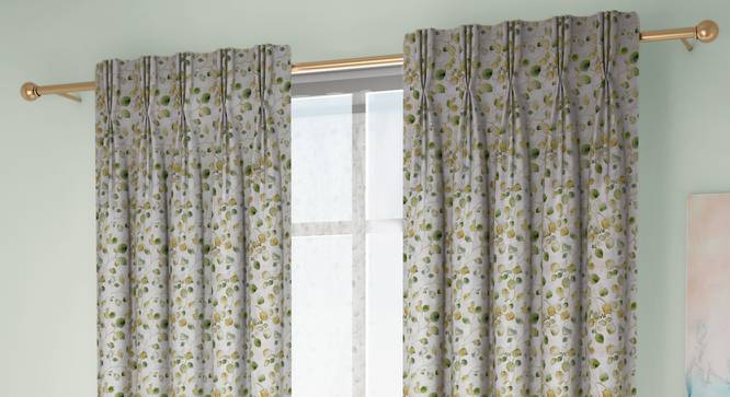 Kathryn Door Curtains Set of 2 (Green, American Pleat, 59 x 274 cm  (22" x 108") Curtain Size) by Urban Ladder - Front View Design 1 - 433819