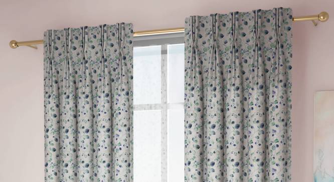 Kathryn Door Curtains Set of 2 (Aqua, American Pleat, 59 x 274 cm  (22" x 108") Curtain Size) by Urban Ladder - Front View Design 1 - 433820