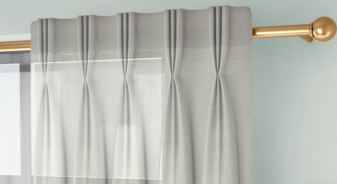 Astrid Door Curtains Set of 2 (White, American Pleat, 59 x 274 cm  (22" x 108") Curtain Size) by Urban Ladder - Cross View Design 1 - 433825