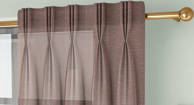 Astrid Window Curtains Set of 2 (Brown, American Pleat, 56 x 152 cm  (22" x 60") Curtain Size) by Urban Ladder - Cross View Design 1 - 433833