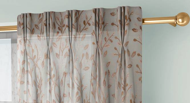 Alondra Door Curtains Set of 2 (Cream, American Pleat, 59 x 274 cm  (22" x 108") Curtain Size) by Urban Ladder - Cross View Design 1 - 433837
