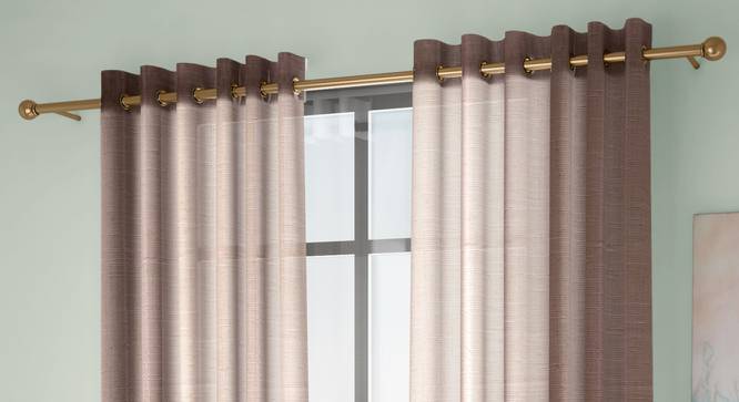 Astrid Door Curtains Set of 2 (Brown, Eyelet Pleat, 109 x 274 cm  (43" x 108") Curtain Size) by Urban Ladder - Front View Design 1 - 433896