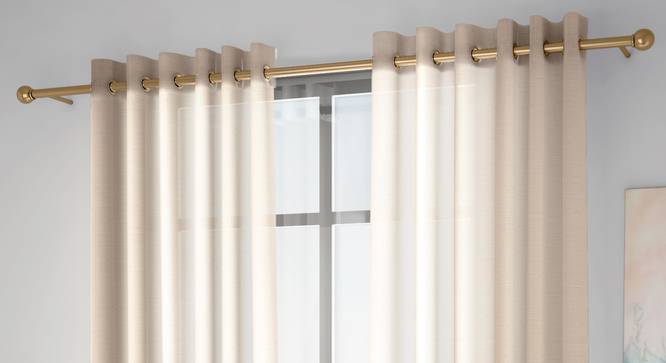 Astrid Door Curtains Set of 2 (Cream, Eyelet Pleat, 109 x 274 cm  (43" x 108") Curtain Size) by Urban Ladder - Front View Design 1 - 433897