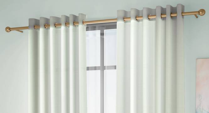 Astrid Window Curtains Set of 2 (White, Eyelet Pleat, 109 x 152 cm  (43" x 60") Curtain Size) by Urban Ladder - Front View Design 1 - 433901