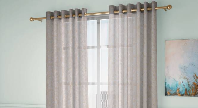 Alondra Door Curtains Set of 2 (Cream, Eyelet Pleat, 109 x 274 cm  (43" x 108") Curtain Size) by Urban Ladder - Front View Design 1 - 433906