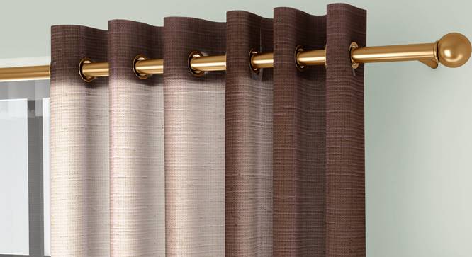 Astrid Door Curtains Set of 2 (Brown, Eyelet Pleat, 109 x 274 cm  (43" x 108") Curtain Size) by Urban Ladder - Cross View Design 1 - 433917
