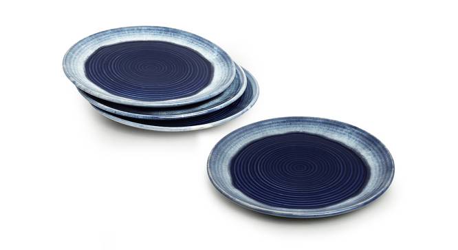 Matheo Dinner Plates (Set Of 4 Set, Light and Dark Azure Blue) by Urban Ladder - Front View Design 1 - 433973