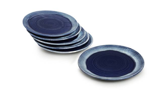 Matheo Dinner Plates (Set of 6 Set, Light and Dark Azure Blue) by Urban Ladder - Front View Design 1 - 433974