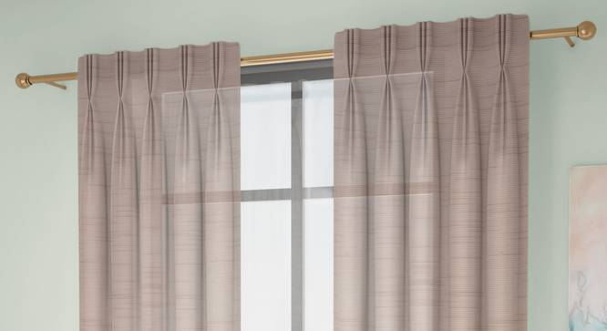 Kelsey Door Curtains Set of 2 (Brown, American Pleat, 59 x 274 cm  (22" x 108") Curtain Size) by Urban Ladder - Front View Design 1 - 434000
