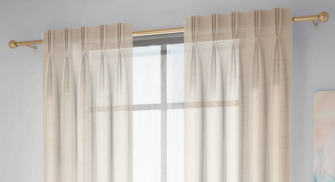 Kelsey Door Curtains Set of 2 (Cream, American Pleat, 59 x 213 cm  (22" x 84") Curtain Size) by Urban Ladder - Front View Design 1 - 434003