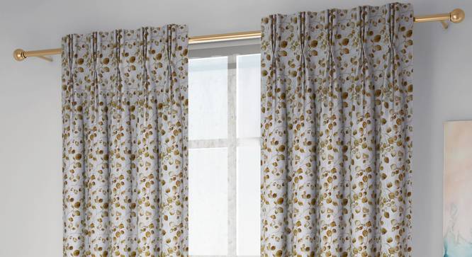 Kathryn Door Curtains Set of 2 (Yellow, American Pleat, 59 x 274 cm  (22" x 108") Curtain Size) by Urban Ladder - Front View Design 1 - 434006