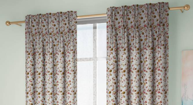 Kathryn Door Curtains Set of 2 (Red, American Pleat, 59 x 274 cm  (22" x 108") Curtain Size) by Urban Ladder - Front View Design 1 - 434007
