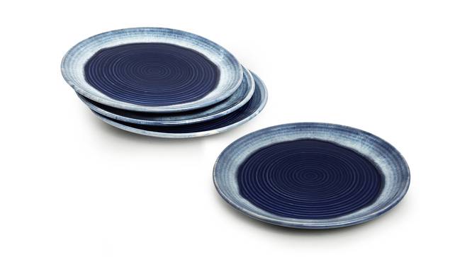 Matheo Dinner Plates, Side Plates & Katoris Set of 12 (Light and Dark Azure Blue, set of 12 Set) by Urban Ladder - Cross View Design 1 - 434021