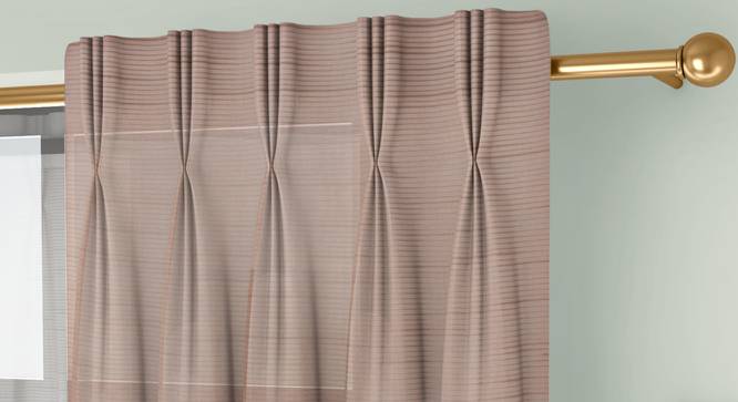 Kelsey Door Curtains Set of 2 (Brown, American Pleat, 59 x 274 cm  (22" x 108") Curtain Size) by Urban Ladder - Cross View Design 1 - 434023