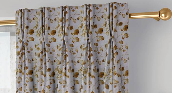 Kathryn Door Curtains Set of 2 (Yellow, American Pleat, 59 x 274 cm  (22" x 108") Curtain Size) by Urban Ladder - Cross View Design 1 - 434031