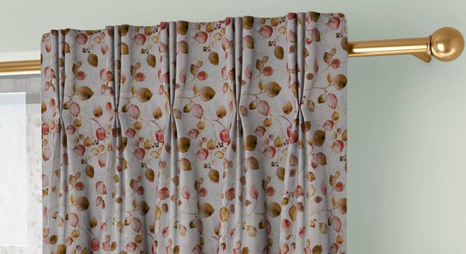 Kathryn Door Curtains Set of 2 (Red, American Pleat, 59 x 274 cm  (22" x 108") Curtain Size) by Urban Ladder - Cross View Design 1 - 434033