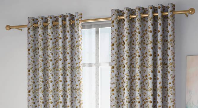 Kathryn Door Curtains Set of 2 (Yellow, Eyelet Pleat, 109 x 274 cm  (43" x 108") Curtain Size) by Urban Ladder - Front View Design 1 - 434087