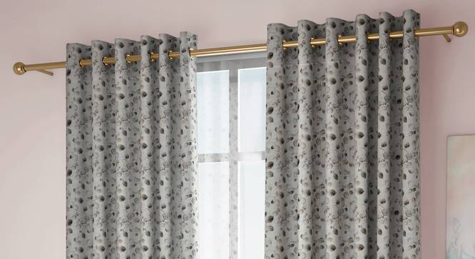 Kathryn Door Curtains Set of 2 (Olive Green, Eyelet Pleat, 109 x 274 cm  (43" x 108") Curtain Size) by Urban Ladder - Front View Design 1 - 434090