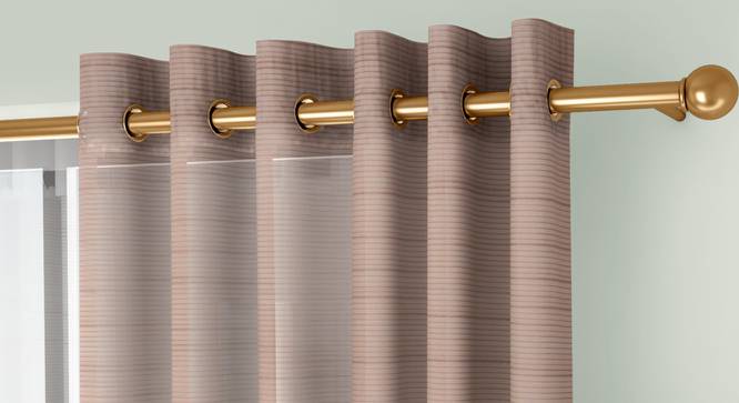 Kelsey Door Curtains Set of 2 (Brown, Eyelet Pleat, 109 x 274 cm  (43" x 108") Curtain Size) by Urban Ladder - Cross View Design 1 - 434108