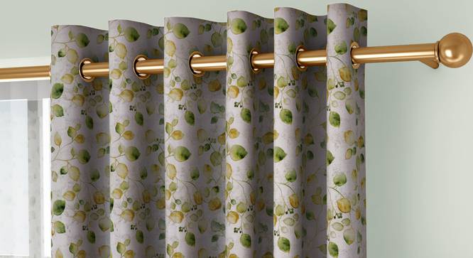 Kathryn Door Curtains Set of 2 (Green, Eyelet Pleat, 109 x 274 cm  (43" x 108") Curtain Size) by Urban Ladder - Cross View Design 1 - 434112