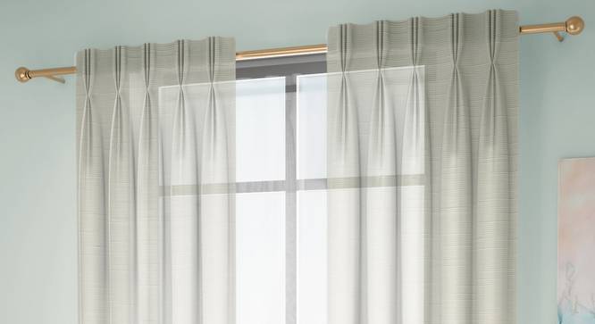Kelsey Door Curtains Set of 2 (White, American Pleat, 59 x 274 cm  (22" x 108") Curtain Size) by Urban Ladder - Front View Design 1 - 434181