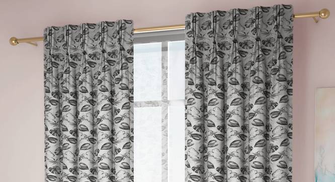 Kendra Door Curtains Set of 2 (Olive Green, American Pleat, 73 x 274 cm (29" x 108") Curtain Size) by Urban Ladder - Front View Design 1 - 434188