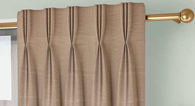 Legacy Window Curtains Set of 2 (Beige, American Pleat, 73 x 274 cm (29" x 108") Curtain Size) by Urban Ladder - Cross View Design 1 - 434199
