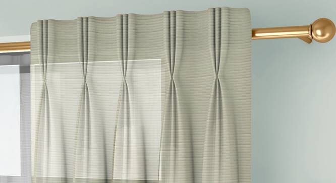 Kelsey Door Curtains Set of 2 (White, American Pleat, 59 x 274 cm  (22" x 108") Curtain Size) by Urban Ladder - Cross View Design 1 - 434203