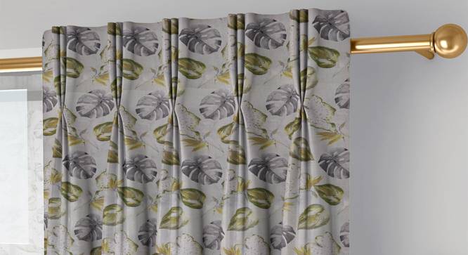 Kendra Door Curtains Set of 2 (Green, American Pleat, 73 x 274 cm (29" x 108") Curtain Size) by Urban Ladder - Cross View Design 1 - 434212