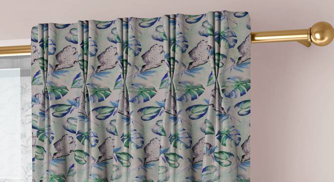 Kendra Door Curtains Set of 2 (Aqua, American Pleat, 73 x 274 cm (29" x 108") Curtain Size) by Urban Ladder - Cross View Design 1 - 434214