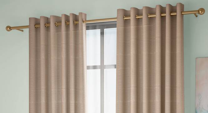Legacy Window Curtains Set of 2 (Beige, Eyelet Pleat, 129 x 213 cm  (51" x 84") Curtain Size) by Urban Ladder - Front View Design 1 - 434275